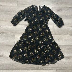 LC Lauren Conrad Black Floral Blouse size XS